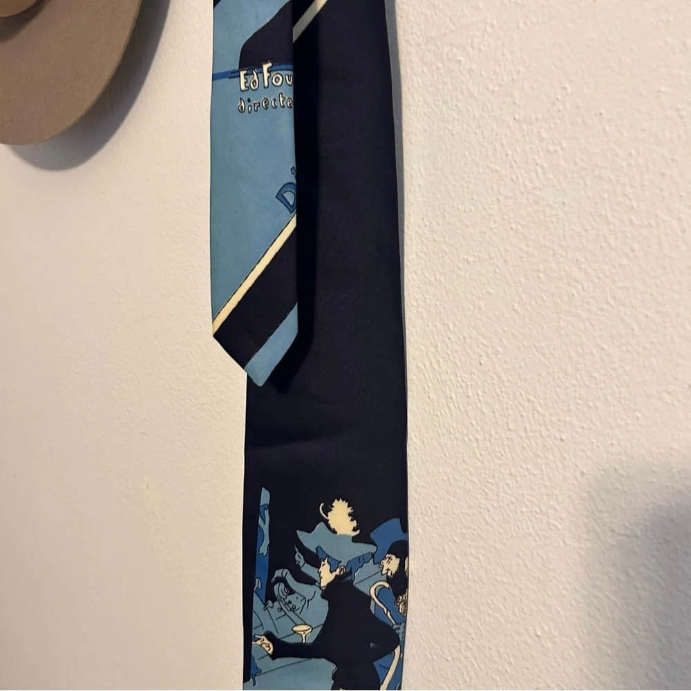 Vintage Navy and Sky Blue Tie